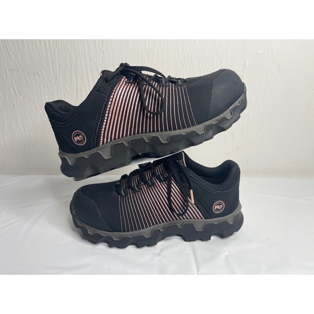 Timberland PRO Powertrain Sport Alloy Toe Work Shoes Womens Black Rose Gold ESD